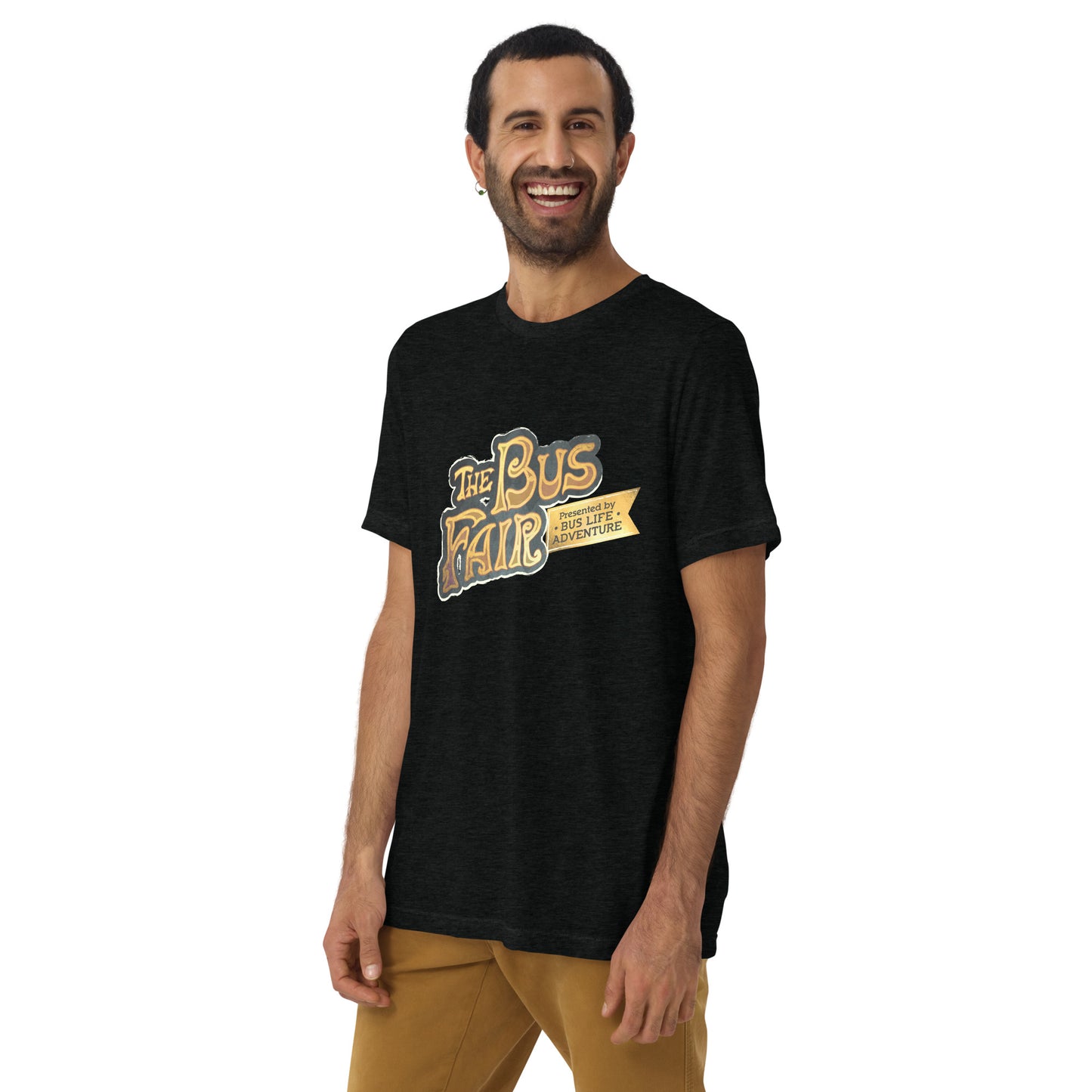 The Bus Fair Logo - Black Unisex Tri-blend T-shirt