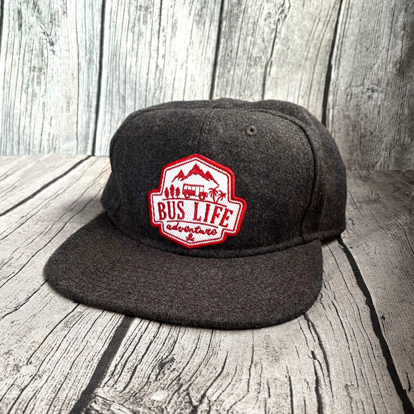Bus Life Adventure Logo - Embroidered Patch Felt Hat/Flat Brim
