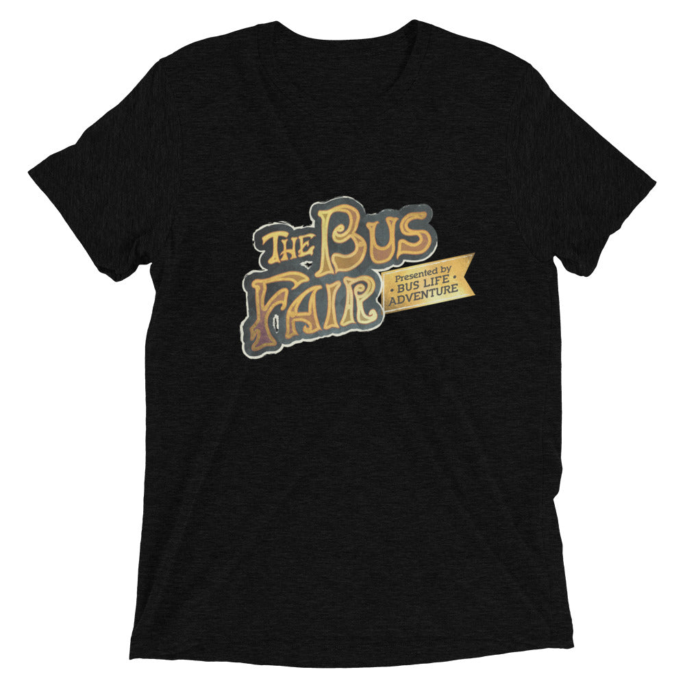 The Bus Fair Logo - Black Unisex Tri-blend T-shirt