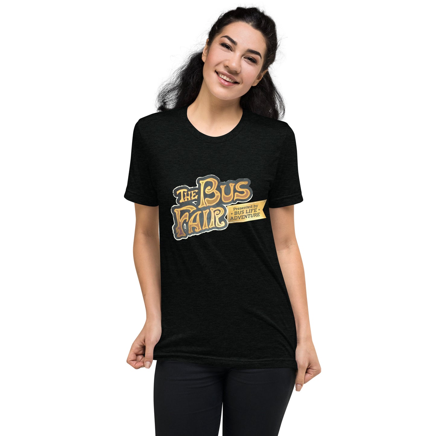 The Bus Fair Logo - Black Unisex Tri-blend T-shirt