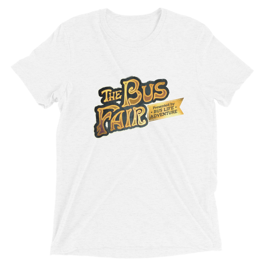 The Bus Fair Logo - White Unisex Tri-blend T-shirt