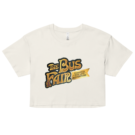 The Bus Fair Logo - Cream Women’s crop top