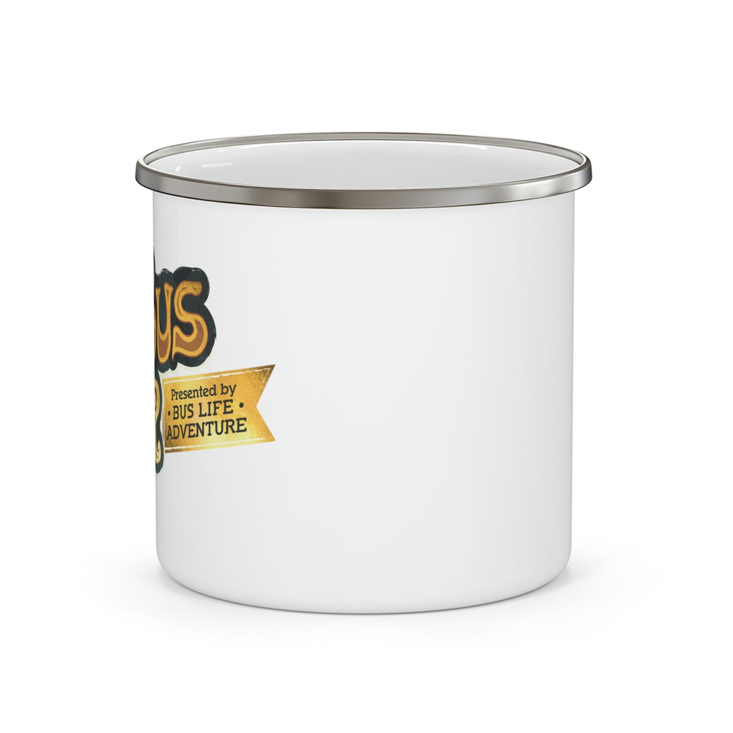 The Bus Fair Logo Enamel Camping Mug