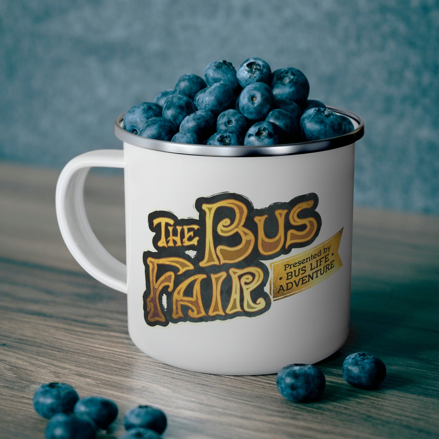 The Bus Fair Logo Enamel Camping Mug