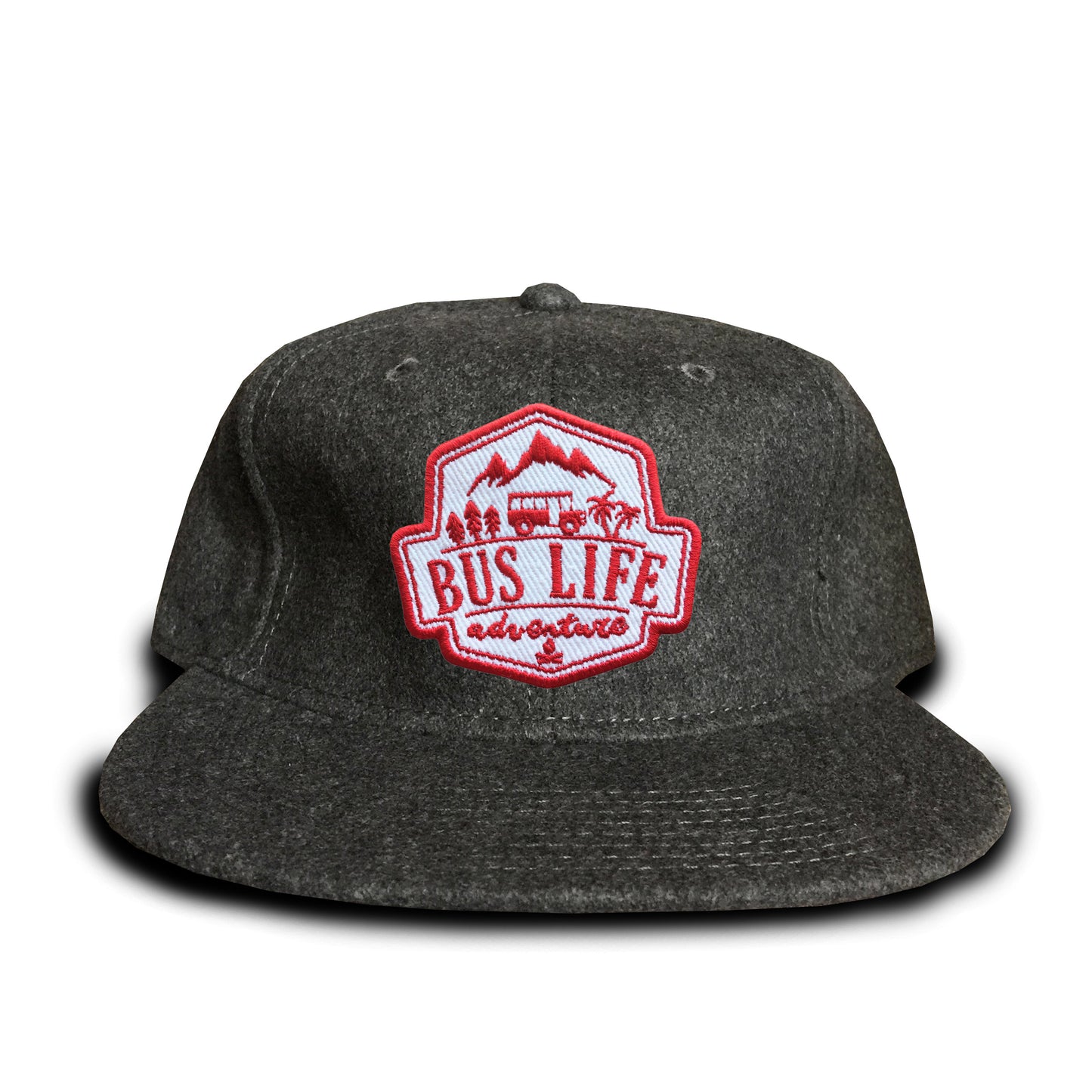 Bus Life Adventure Logo - Embroidered Patch Felt Hat/Flat Brim